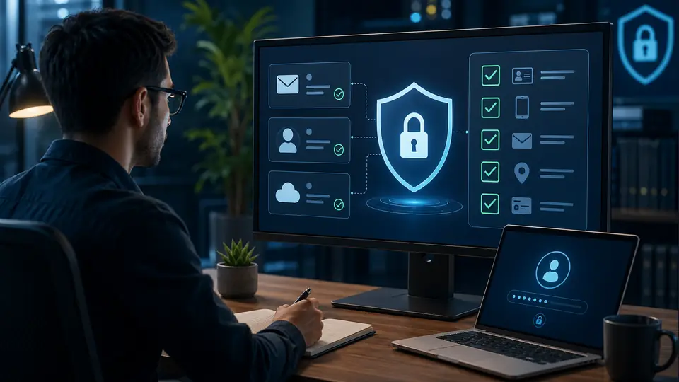 Ethical cybersecurity analyst reviewing account recovery evidence and security settings
