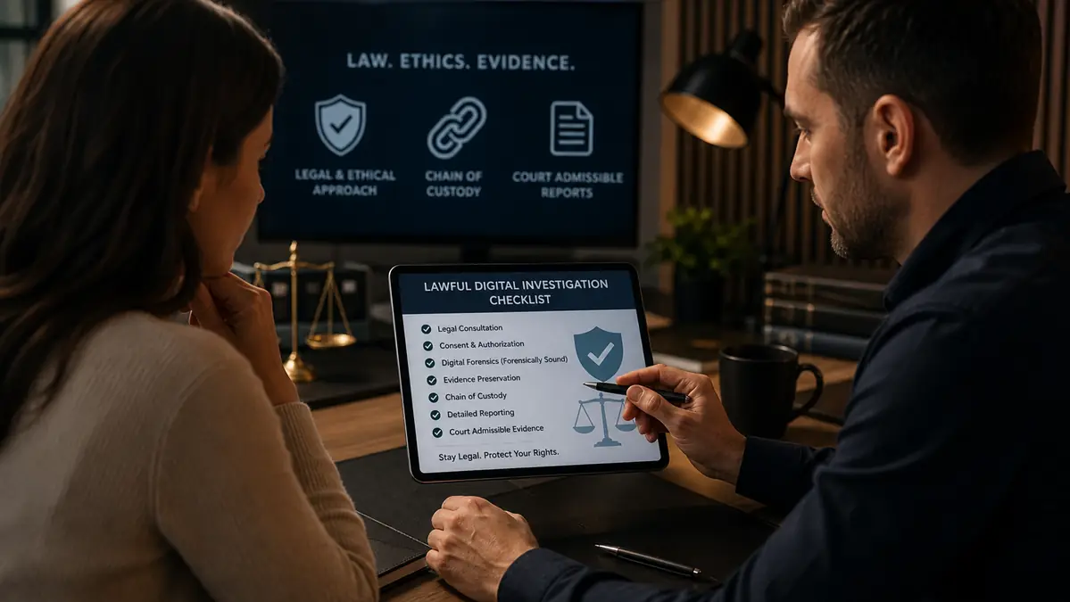 Legal digital forensics checklist for suspected infidelity evidence