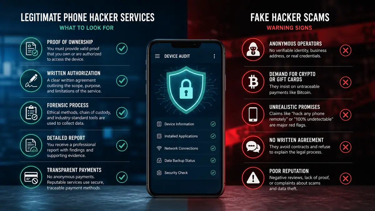 Authorized cell phone security and mobile forensics review checklist